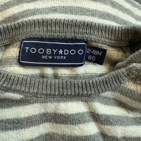 ToobyDoo Sweater Romper Cashmere Gray Stripe 12-18 Months Baby Toddler Boys - Picture 6 of 7